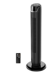 Midea FZ10-17JR Torenventilator, stil, met afstandsbediening, 92 cm, mobiele ventilator, zuilventilator, 7 uur timer, 3 modi, 3 snelheden, 45 W staande ventilator, zwart