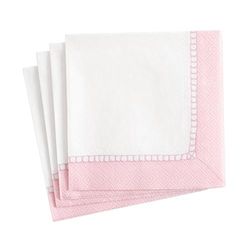 Caspari Linne kant papper cocktailservetter i låda i kronblad rosa, 40 per låda