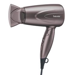 Beurer Asciugacapelli HC 17, Phon Compatto e Pieghevole 2 Livelli di Riscaldamento e Ventola, 1300 Watt, con Bocchetta Professionale e Anello per Appenderlo Comodamente