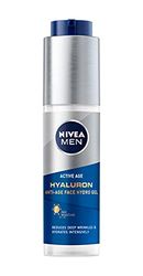 NIVEA MEN Hyaluron fuktgivande anti-aging ansiktsgel (1 x 50 ml), rynkreducerande uppstramande gel, hyaluronsyra för män