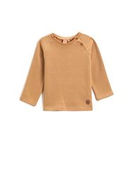 Koton Ribbed Button Detail Sweatshirt Katoen Unisex Baby Sweatshirt, lichtbruin (502), 36/48 meses