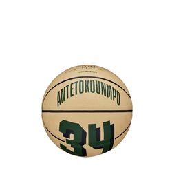 Wilson NBA Player Icon Giannis Antetokounmpo Mini Ball WZ4007501XB, Unisex basketballs, beige, 3 EU
