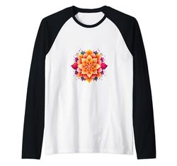 Flor de Yoga Zen Camiseta Manga Raglan