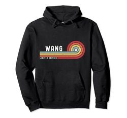 WANG Orgulloso Familia Retro Atardecer Apellido Apellido Sudadera con Capucha