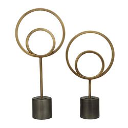 Deco 79 Sculpture, Metal, Gold, 2 Pieces CONVENIENTLY Sized