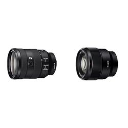 Sony SEL24105G 24-105 mm F4-lens met volledige beeldbevestiging met E-bevestiging & Sony E-Mount Sel-85F18 Telelens Met Vaste Brandpuntsafstand, Fe 85 M F1,8, Ed-Glas, Zwart