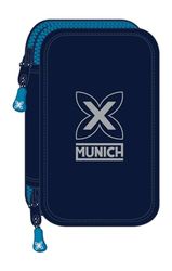 Safta München NAUTIC Pennenetui voor kinderen, pennenetui met 28 accessoires, ideaal voor kinderen van 5 tot 14 jaar, comfortabel en veelzijdig, kwaliteit en sterkte, 12,5 x 4 x 19,5 cm, marineblauw,