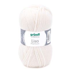 Gründl Lisa Premium Uni Yarn Hilo, Acrylic, Nata, 3,50-4,50 mm, 133