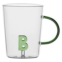 LA PORCELLANA BIANCA - Brev 'B ' mugg i borosilikatglas, kapacitet 400 cc, Allaletter-kollektion