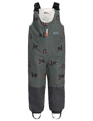 Jack Wolfskin Gleely 2L Ins Print Bib K Pantaloni da Trekking, Slate Green Allover, 92 Unisex-Bambini