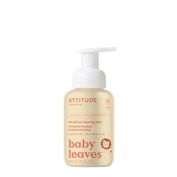 ATTITUDE 2-in-1 Hair and Body Foaming Baby Wash, EWG Verified Shampoo Soap, Dermatologically Tested, Made with Naturally Derived Ingredients, Vegan, Pear Nectar, 295 mL