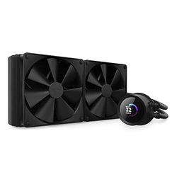 NZXT Kraken 280 - AIO Refrigeracion liquida PC para procesador de 280 mm disipador de calor CPU caja PC - Pantalla LCD Cuadrada de 1,54” - 2 Ventiladores F140P - Color Negro - RL-KN280-B1