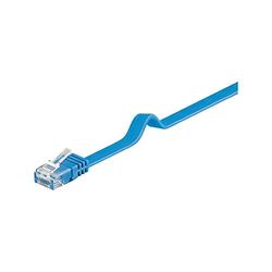 Goobay 96438 CAT 6 U/UTP Câble de Liaison Plat, Bleu, 10m Longueur