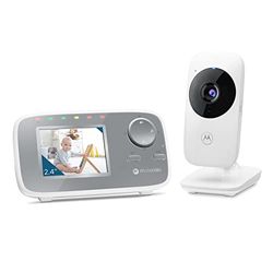 Motorola Nursery VM482 Babyfoon met camera, 2,4 inch kleurendisplay, infrarood nachtzicht, digitale zoom, temperatuur, wit