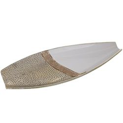 Alexandra House Living Centrotavola Bianco Oro Argento Ceramica 7 x 42 x 15 cm