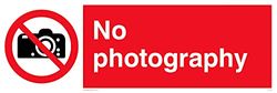 No Photography Sign - Señal de fotografía (300 x 100 mm, L31)