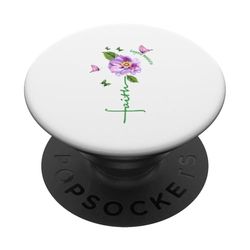 Fe Vintage Cruz Floral Mariposas Flores Cristianos PopSockets PopGrip Adhesivo
