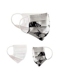 Community Masks 2-pack set unisex makeshift mask reversible mouth protection mask mouth and nose protection reversible mask with print cotton BCI washable,White