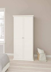 Dmora - Guardaroba 2 Ante Daphne, Mobile Camera da Letto, Cabina Armadio portabiti, Armadio Appendiabiti, 96x63 h200 cm, Bianco