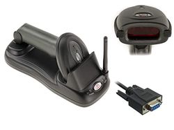 KALEA-INFORMATIQUE Douchette Laser sans Fil Lecteur de Code Barre, programmable 32 Bits, PORTEE 300M, Batterie Rechargeable. Connexion par Port Série RS232