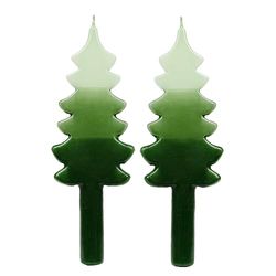 Velas en forma de árbol de Navidad | Blanco y verde | Perfecto para la mesa de comedor o chimenea | Regalo ideal de Navidad - Uso como decoración del hogar, relleno de calcetines, | Sin perfume