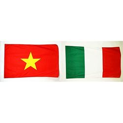 AZ FLAG Drapeau Vietnam 150x90cm - Drapeau vietnamien 90 x 150 cm - Drapeaux & Drapeau Italie - 150x90 cm - Drapeau Italien 100% Polyester avec Oeillets Métalliques Intégrés - 110g