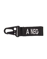 Mil-Tec Tact. Porte-clés Groupe sanguin Pack of 5 (Noir/A Negativ)