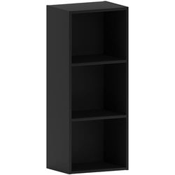 Vida Designs Home Discount Oxford Prateleira de 3 prateleiras, feita de madeira de carvalho, para escritório, sala de estar moderna 80 x 32 x 24 cm, preto