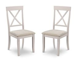 Julian Bowen Lot de 2 chaises de salle à manger Davenport, ivoire