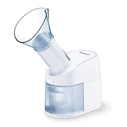 Beurer SI 40 Nebulizzatore a vapore, inalatore per bocca, naso e gola per raffreddori, nebulizzazione liquidi e oli essenziali, silenzioso. Trattamento Lenitivo Delle Vie Respiratorie Superiori