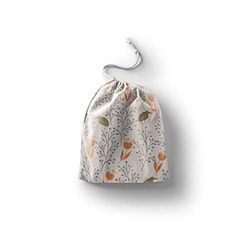 Bonamaison Imprimé Sacs de Coton avec Cordon, Sac D'Épicerie, Sac À Provisions, Réutilisables, Écologique, Pliable, Taille: 20x30 Cm