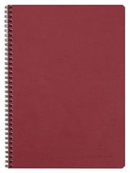 Clairefontaine 781420C Age Bag Collection A Red Spiral Notebook - A4 21x29.7 cm - 100 Small Square Pages - White Paper 90 g - Glossy Card Cover Leather Grain
