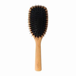 PARSA Beauty Spazzola per la cura in bambù, grande, ovale, con setole miste, certificate FSC®, in bambù, aloe vera, setole di cinghiale, spazzola per capelli delicati e resistenti all'umidità, per la