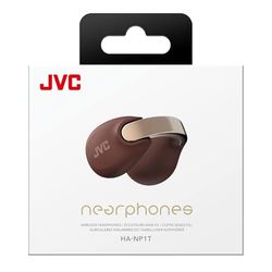 JVC Trådlösa Bluetooth-hörlurar | 24 timmars batteri och snabbladdning | öppet öra | Lätt och vattentålig | Sport med IPX4 och pekkontroll - HA-NP1T rödbrun