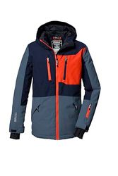 killtec KSW 397 BYS SKI JCKT, Ski-jack voor jongens, functionele jas met capuchon en sneeuwvanger, donkermarineblauw,