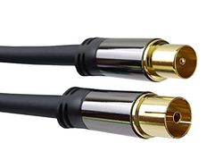 PremiumCord kjqiec5 TV Aerial HQ Connection Cable M/F 75 Ohm (135 dB) 4X Shielded Metal Connector Length 5m