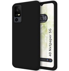 Tumundosmartphone Funda Silicona Líquida Ultra Suave para TCL 40 NXTPAPER 5G Color Negra