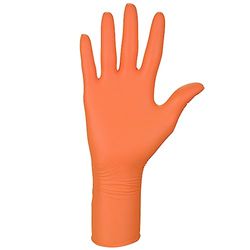 Mercator Nitrylex 21821 Nitrilhandschoenen, beschermend, wegwerp en niet steriel, poedervrij, klein, oranje, oranje