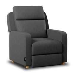 Nalui - Relaxstoel One Fabric (77 x 87 x 98 cm) met handmatige push-opening en versterkte structuur. Fauteuil voor de woonkamer, met stof bekleed met 160 graden helling, donkergrijs