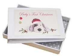 wit katoen kaarten 1PT Baby's Eerste Kerstmis Prachtige Puppy Hond Foto Album