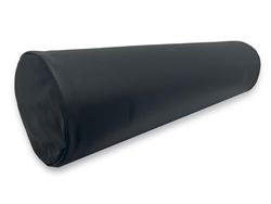 QUIRUMED Cuscino a rullo, 55 x 15 cm, colore nero, similpelle, imbottitura in schiuma, per yoga, fitness, massaggio