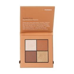 KORRES Eyeshadow Golden Coin, palette di ombretti in tonalità dorate, 4 tonalità intense, senza silicone e parabeni, 5 g
