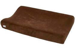Meyco Baby Velvet Changing Mat Cover (Modern Velvet Changing Mat 100% Cotton, Soft, Skin-Friendly, Washable & Tumble Dryable, Size: 50 x 70 cm), Chocolate