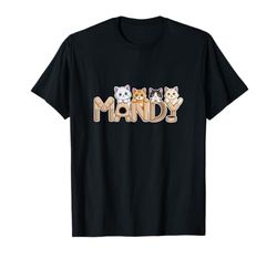 Mandy Cat Trees - Personalized Cute Name Word Art T-Shirt