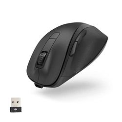 Hama MW-500 Recharge Souris sans Fil - Technologie 2.4Ghz, Rechargeable en USB C, Capteur Blue Wave 1600 dpi, Technologie Smart-Link, Clics Silencieux, Droitier/e - Noire
