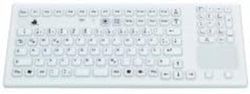 Gett Indupr Touch USB (de) Silicone Keyboard IP68 Waterproof Cleaning Function Cover Touchpad White 107 Taste