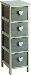 King Home Commode met hart, grijs/wit