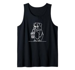 Bulldog inglese minimalista Boba Bubble Tea amante dei cani Canotta