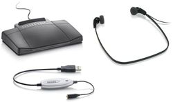 Philips LFH5220/03, Kit de Transcription, ACC2310 USB Interrupteur à Pied Design 3 Pédale, LFH0334 Écouteurs stéréo, sans Logiciel, Anthracite