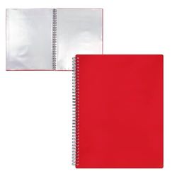 RAYLU PAPER - File Folder with Clear A4 Plastic Sleeves and Sturdy Opaque Polypropylene Cover, Document Folder with Sleeves for School and Office (40 Pockets, Red)